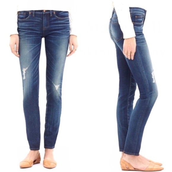 Madewell Skinny Skinny Jeans Ripped Distressed Knees Style B7078 - Picture 2 of 9